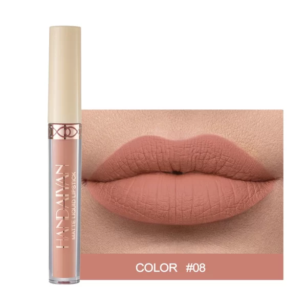 HANDAIYAN Matte Liquid Lipstick Rose Lipgloss Waterproof Non-stick Cup Long-Lasting Matte Lipstick Moisturizing Lip Gloss - Image 13