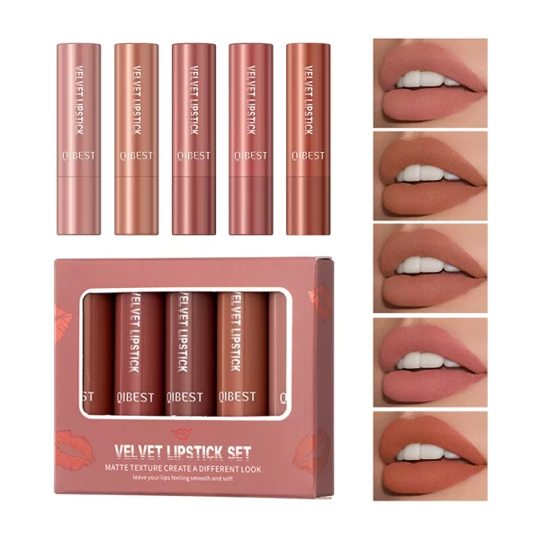 QIBEST 10 Colors Matte Lipstick Set Moisturizing High Pigment Velvet Mist Lipgloss Lip Tint Balm Kit Makeup Cosmetics For Women - Image 8