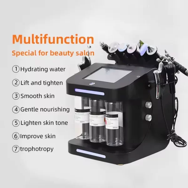 2024 Portable 10 In 1 Microdermabrasion Hydra Deep Cleaning Oxygen Jet Aqua Peel Facial Water H2O2 Oxygen Facial Beauty Machine - Image 3