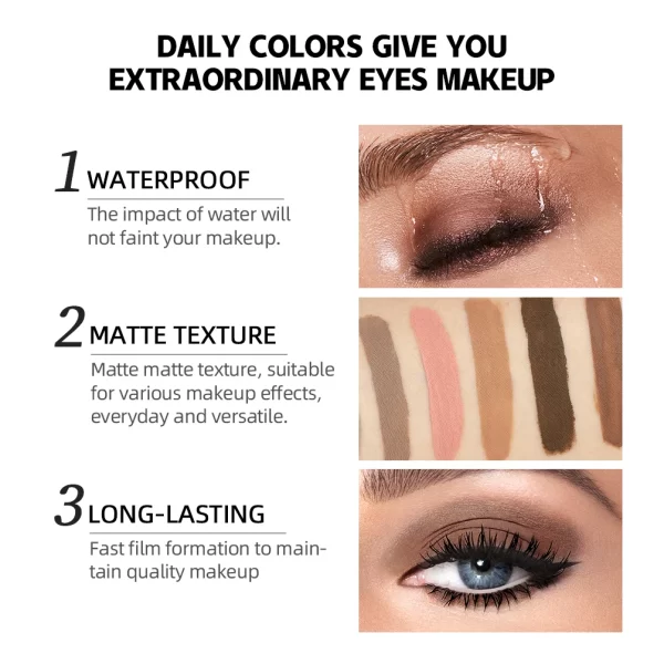 QIBEST High Quality Matte Liquid Eyeshadow Waterproof Long Lasting Eye Shadow Stick Contour Blush Shadow Cream Beauty MakeupTool - Image 3