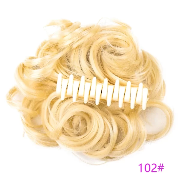 Women's Hair Bun Synthetic Bands Short Curly Chignon Hairpins Claw In Hairpieces for Fake False Hair Scrunchy Black Brown - Image 11