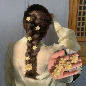 Fashion Cute Yellow Blue Flower Hair Clip Summer Children's Colorful Side Clip Elegant Camellia Headdress Women Hair Accessories