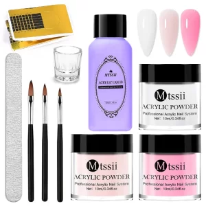 Nail Crystal Powder Kit Acrylic Liquid With Brush Pink White Acrylics For Nails Extension Carving Professional nail equipment