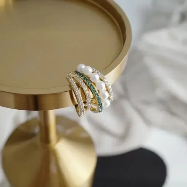 2pc Fashion Double Layer Pearl Clip Earrings for Women Korean Girls Luxury Zircon Ear Cuff Clip Without Pierced Ear Cuff Jewerly - Image 5