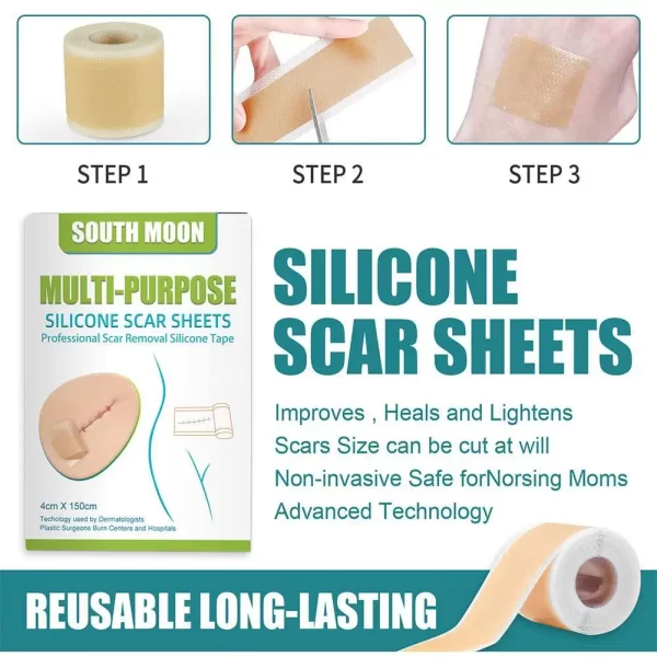 150cm Silicone Gel Scar Sheet Patch Treatment Removal Tape Acne Trauma Burn Scar Cover Skin Repair Section Ear Beauty - Image 4