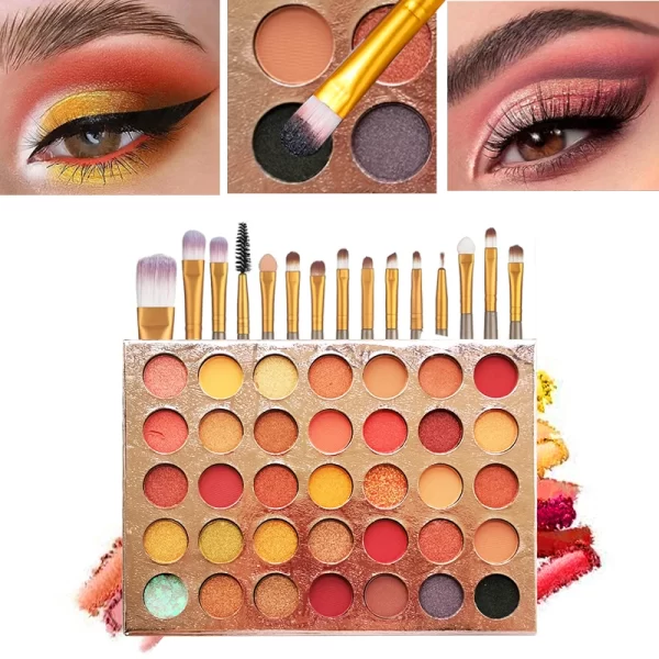 35 Colors Super Cheap Professional Nude Eyeshadow Palette Multi Reflective Shimmer Matte Glitter Pressed Pearls Eye Shadow Makeu - Image 6