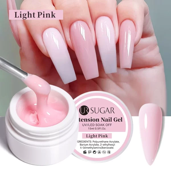 UR SUGAR 15ml White Extension Gel Nail Polish Acrylic Construct Hard Gel Semi Permanent Varnish Nude Pink Gel Polish UV Manicure - Image 10