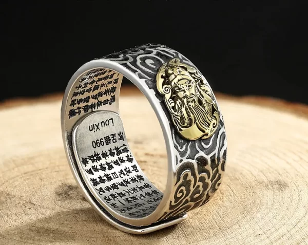 BOCAI S990 Sterling Silver Rings New Fashion Heart Sutra  Six-character Mantra PiXiu Flying Loong Argentum Jewelry Free Shipping - Image 10
