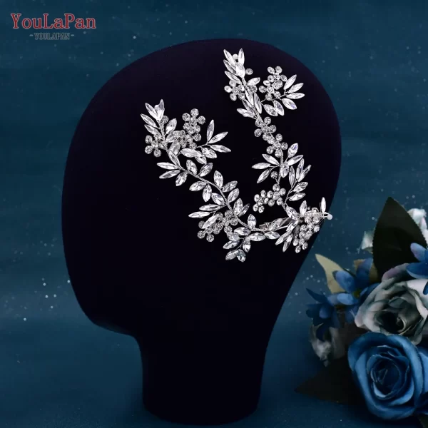 YouLaPan Rhinestone Headpiece for Woman Bridal Headband Wedding Hair Accessories Pageant Tiara Crystal Bride Headdress HP188 - Image 8