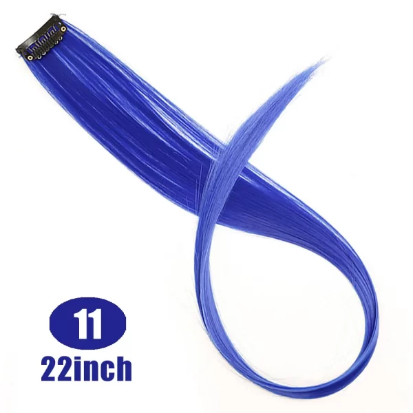 Synthetic 18" Feathers Hair Clip in One Piece Hair Extension DIY Colorful Hairpiece For Fashion Beautiful Girls - Image 34