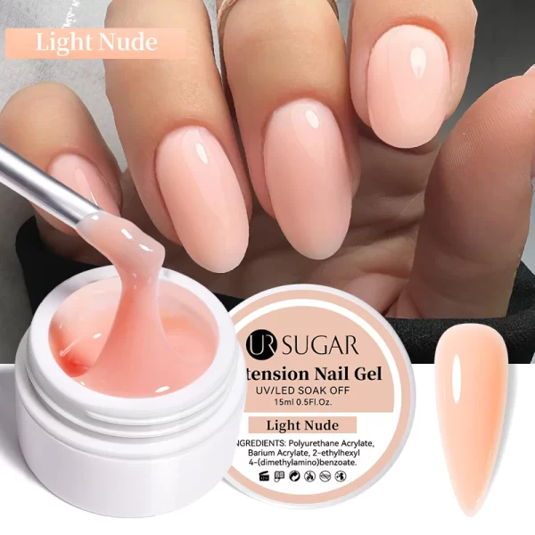 UR SUGAR 15ml White Extension Gel Nail Polish Acrylic Construct Hard Gel Semi Permanent Varnish Nude Pink Gel Polish UV Manicure - Image 17
