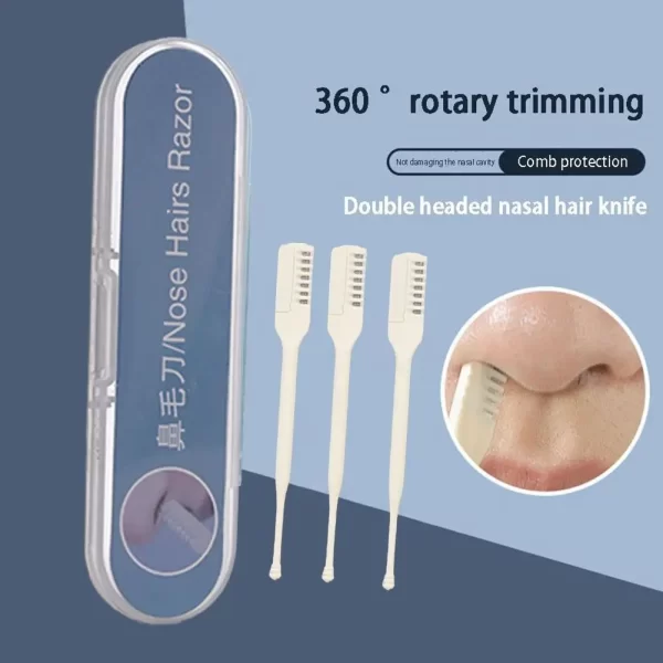 Double Sided Nasal Hair Cutter For Nose Hair Trimmer Nose Hair Trimmer Tool 360 Degree Rotate Nostril Cleaning Scissors - Image 2
