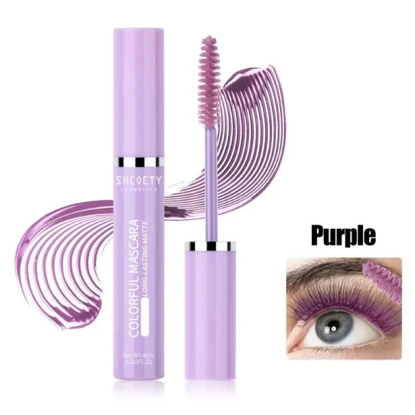 Colored Mascara Eyelashes Blue Pink Green Colorful Waterproof Mascara Charming Long Lasting Curling Mascara Eye Christmas Makeup - Image 8