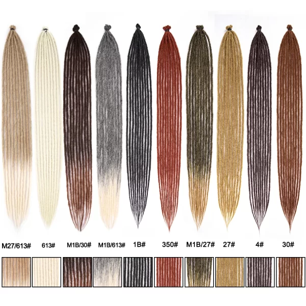5strands Dreadlocks Hair Extensions Synthetic Faux Locs Crochet Hair Braids Hip-hop Knotless Hook Ombre Braiding African Tribe - Image 2