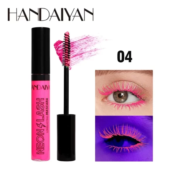 Fluorescence Mascara Waterproof No Blooming Fast Dry Colorful Neon Eyelashes Curling Yellow Blue Lengthens Eye Lashes Cosmetics - Image 9