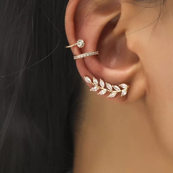 Cartilage Conch Fake Without Piercing Cuff Earring Earcuff Wrap Rock No Women Crystal Clip Ear Adjustable - Image 8