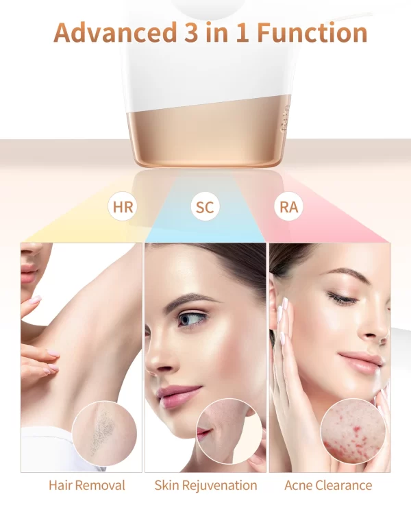 IPL Hair Removal Laser 999999 Flashes 3 in 1 Permanent Painless Epilator Whole Body Treament at Home Hair Remover For Men Women - Image 2