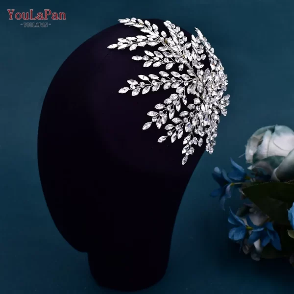 YouLaPan Rhinestone Headpiece for Woman Bridal Headband Wedding Hair Accessories Pageant Tiara Crystal Bride Headdress HP188 - Image 12