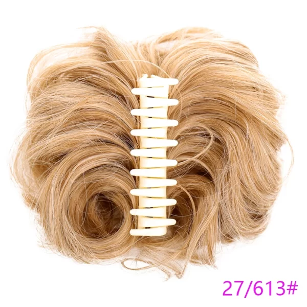 Women's Hair Bun Synthetic Bands Short Curly Chignon Hairpins Claw In Hairpieces for Fake False Hair Scrunchy Black Brown - Image 12