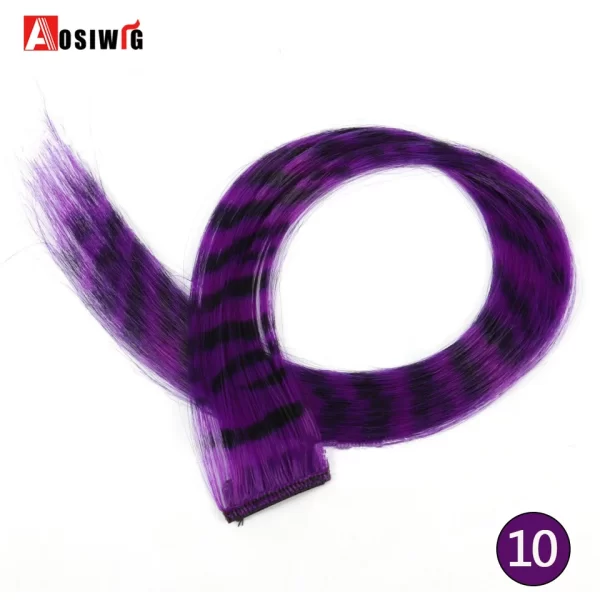 Synthetic 18" Feathers Hair Clip in One Piece Hair Extension DIY Colorful Hairpiece For Fashion Beautiful Girls - Image 56
