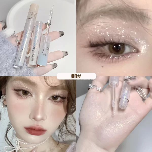 Sparkling Liquid Eye Shadow Lying Silkworm Highlighter Waterproof Pearl Sequins High-gloss Brightening Glitter Eyeshadow Stick - Image 9