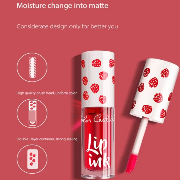Moisturizing Liquid Lipstick Jelly Lasting Cherry Red Pink Lip Gloss Sexy Non Sticky Cup Lip Tint Korean Lips Makeup 3 Colors - Image 3