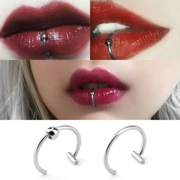 1Pc Stainless Steel Fake Nose Ring Hoop Septum Rings C Clip Lip Ring Earring Fake Nose Piercing Women Body Jewelry Non-Pierced - Image 5