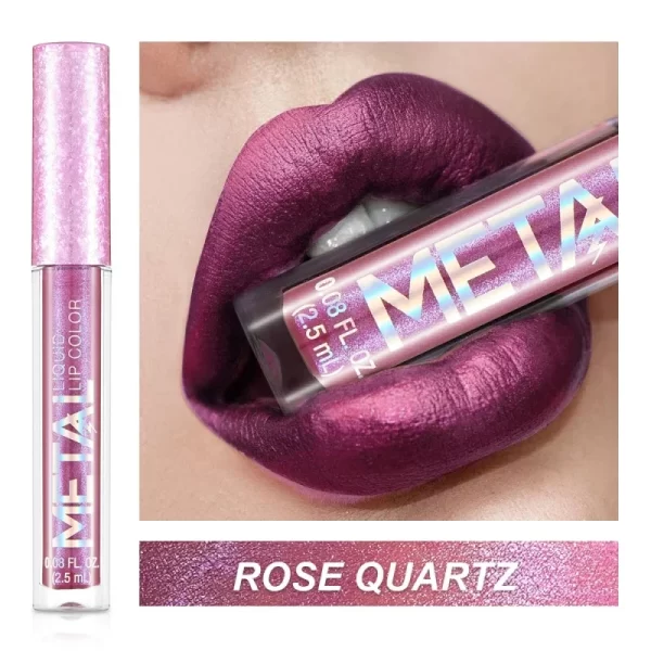 Glitter Metallic Liquid Lipstick Waterproof Shiny Shimmer Metal Lip Gloss Tint Non-Stick Cup Lipgloss Long Lasting Makeup Beauty - Image 4