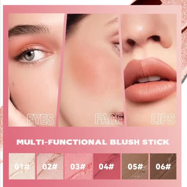 Face Brown Contouring Bronzer Stick Multifunctional Highlighter Blush Silkworm Brightening Sculpt Facial Outline Shadow Cosmetic - Image 3