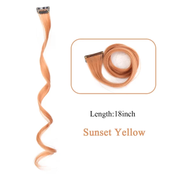 HUAYA Synthetic Long Curly Women Heat Resistant Clip In Hair Extension Hairpiece Gold Grey Purple Pink Red Colorful Extension - Image 51
