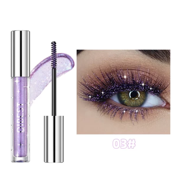1 PC Diamond Mascara Shining Galaxy Sequins Sweat Proof Glitter Eyelashes Quick Dry Lasting Curling Thick Mascara Shimmer Makeup - Image 9
