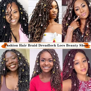 20Pcs Butterfly Braid Clips Crystal Dreadlock Hair Accessories Colorful Butterflies Pendant Charms Pearl Shiny Hair Accessories