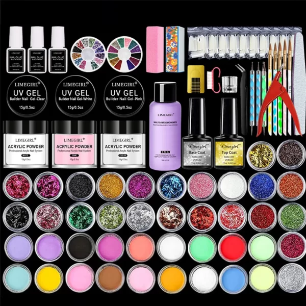 Acrylic Nail Kit For Nails Art All For Manicure Nail Acrylic Powder Liquid Professional Set  For Extension Nail Carving Tips - Image 12