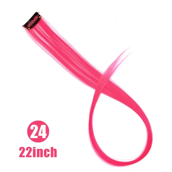Synthetic 18" Feathers Hair Clip in One Piece Hair Extension DIY Colorful Hairpiece For Fashion Beautiful Girls - Image 11