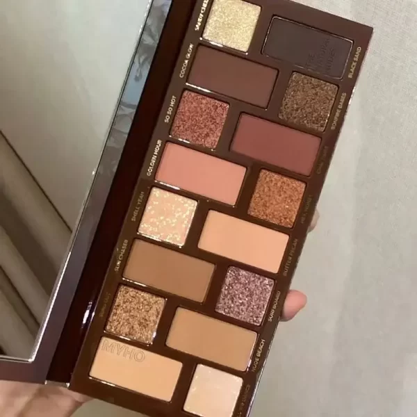 Glitter 16 Color Eyeshadow Palette Makeup Long-lasting Matte Eye Shadow Palettes Brighten Eye Cosmetics Women Beauty Earth Color - Image 7