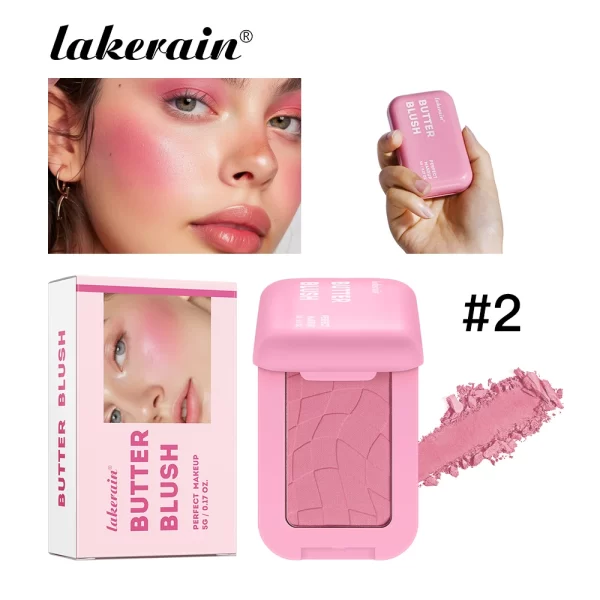 Butter Blush Single Color Matte Natural Cheek Tint Waterproof Face Contouring Cosmetics Blush Powder Face Soft Female Makeup - Image 9