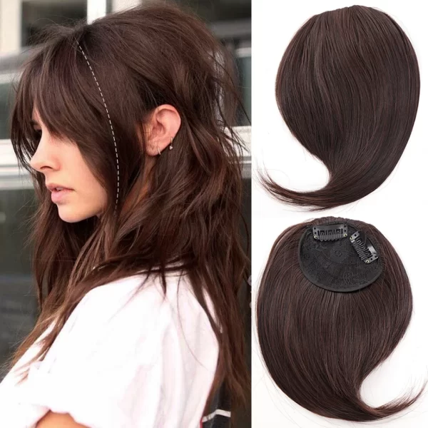 HUAYA Synthetic Hair Bangs Clips Front Side Long Bangs Fake Fringe Clip In Hair Extensions Accessories for Women - Image 49