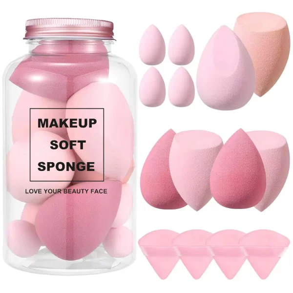 12/14Pcs Makeup Sponge Blender Beauty Egg with Storage Bottle Cosmetic Puff Foundation Sponges Powder Puffs Make Up Accessories - Image 2