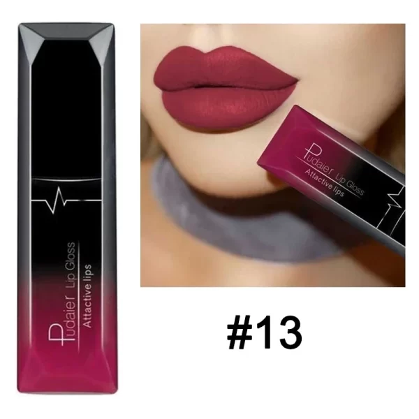 Waterproof Nude Matte Velvet Glossy Lip Gloss Lipstick Lip Balm Sexy Red Lip Tint 21 Colors Women Fashion Makeup Christmas Gifts - Image 10