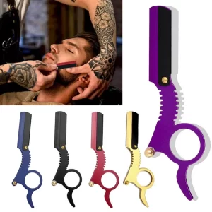 Foldable Barber Razor Haircut Beard Eyebrow Portable Shaving Tool Depilation Razor Hairdresser Trimming Blades Replaceable