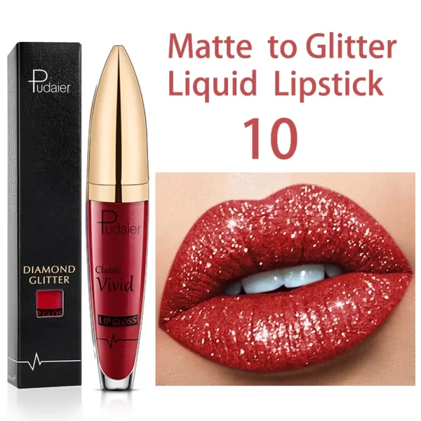 18 Colors Glitter Lip Gloss Waterproof Long Lasting Diamond Matte To Shimmer Metallic Liquid Lipstick Women Lips Makeup Cosmetic - Image 14