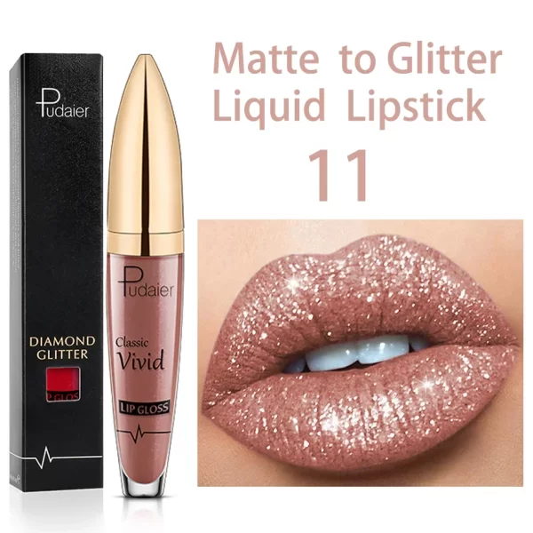18 Colors Glitter Lip Gloss Waterproof Long Lasting Diamond Matte To Shimmer Metallic Liquid Lipstick Women Lips Makeup Cosmetic - Image 13
