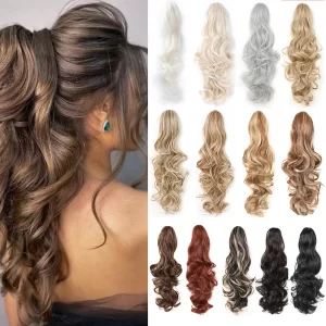 Ponytail Extension Claw  Curly Wavy Clip in Hairpiece Ponytail Hair Extensions Long Pony Tail Synthetic for Women