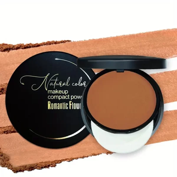 3 color bronzer, sculpting matte powder, waterproof, full coverage, press-on powder, natural color, with puff - Image 5