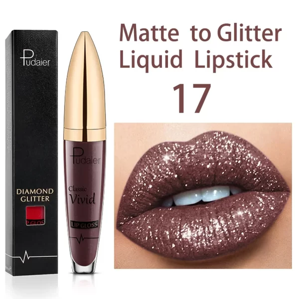 18 Colors Glitter Lip Gloss Waterproof Long Lasting Diamond Matte To Shimmer Metallic Liquid Lipstick Women Lips Makeup Cosmetic - Image 9