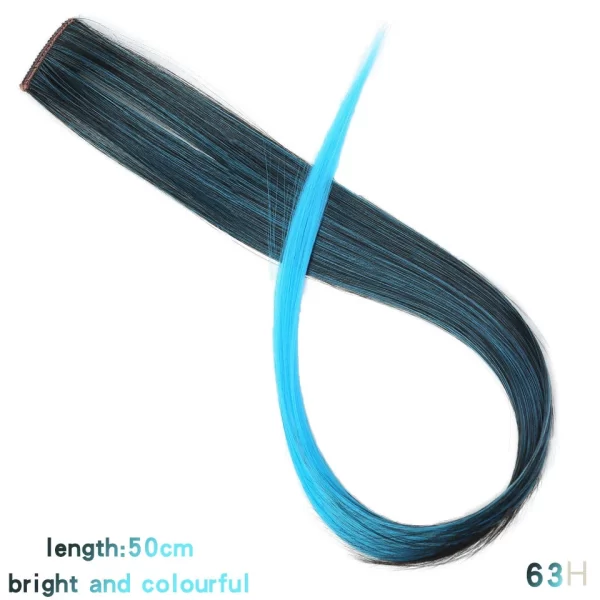 Synthetic 18" Feathers Hair Clip in One Piece Hair Extension DIY Colorful Hairpiece For Fashion Beautiful Girls - Image 37