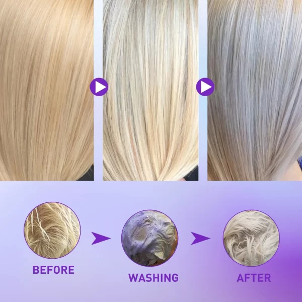 Color Fixing Hair Dye Shampoo to Cover Gray Hair Fade Yellow After Bleach Hair Shampoo Non-irritating Purple Shampoo for Blonde - Image 2