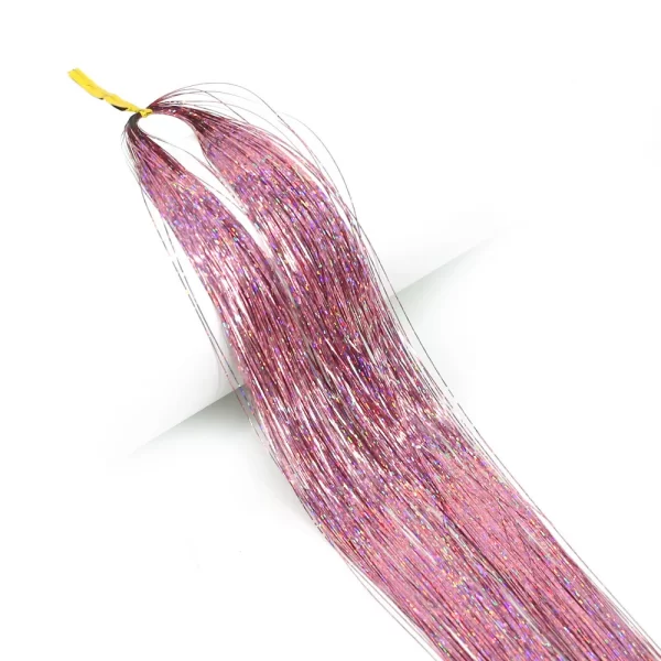 Colourful Shiny Threads Glitter Hair Tinsel Kit Gold Silk HairGlitter String Extensions Accessories For Women Headdress - Image 18