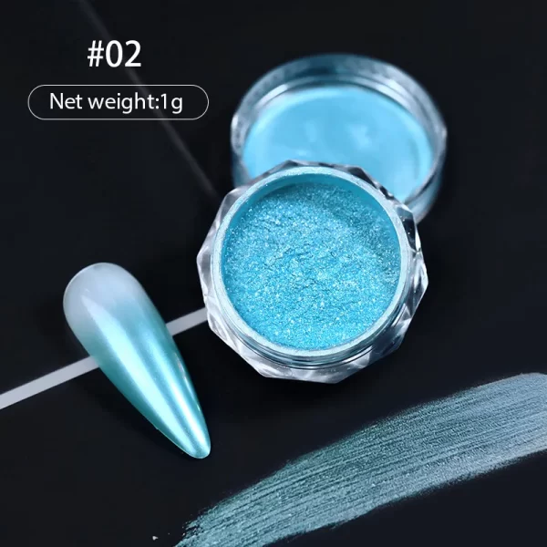 1jar Gradient Chrome Nail Powder Optical Neon Mirror Powder Metallic Mirror Effect Chameleon Pigment Glitter For DIY Manicure - Image 43