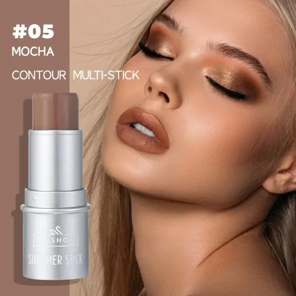 Face Brown Contouring Bronzer Stick Multifunctional Highlighter Blush Silkworm Brightening Sculpt Facial Outline Shadow Cosmetic - Image 7
